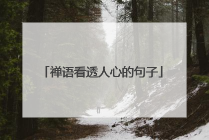 禅语看透人心的句子