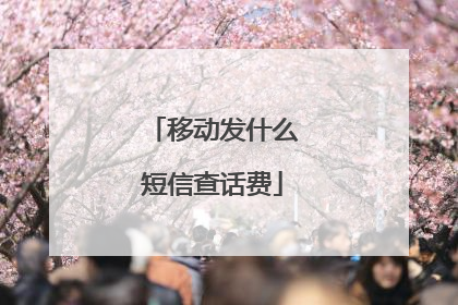 移动发什么短信查话费