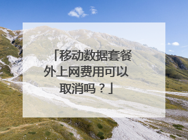 移动数据套餐外上网费用可以取消吗？