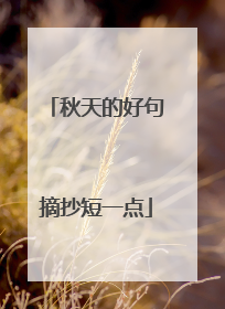 秋天的好句摘抄短一点