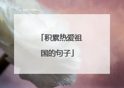 积累热爱祖国的句子