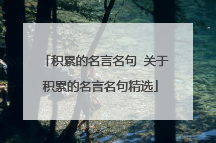 积累的名言名句 关于积累的名言名句精选