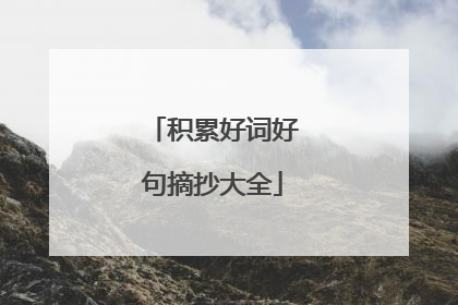 积累好词好句摘抄大全