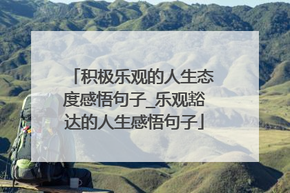 积极乐观的人生态度感悟句子_乐观豁达的人生感悟句子