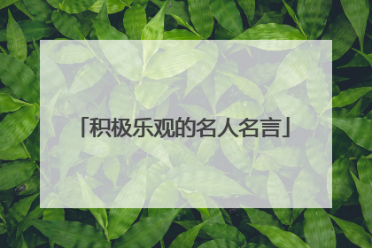 积极乐观的名人名言