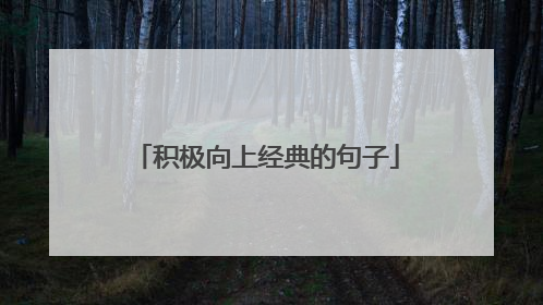 积极向上经典的句子
