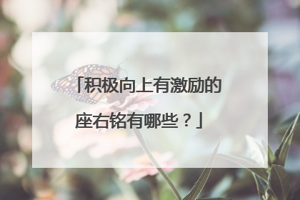 积极向上有激励的座右铭有哪些？