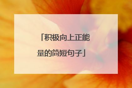 积极向上正能量的简短句子