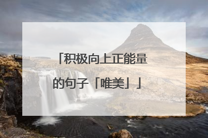 积极向上正能量的句子「唯美」