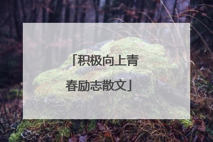 积极向上青春励志散文