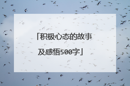积极心态的故事及感悟500字