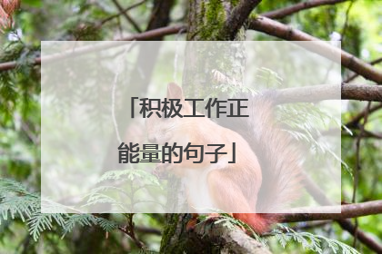 积极工作正能量的句子