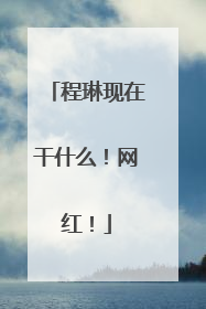 程琳现在干什么!网红!