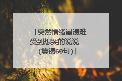 突然情绪崩溃难受到想哭的说说 (集锦60句)