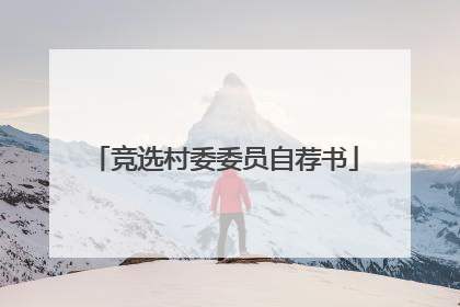 竞选村委委员自荐书