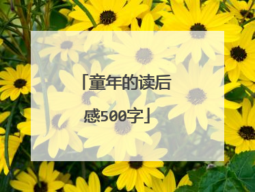 童年的读后感500字