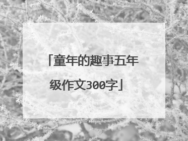 童年的趣事五年级作文300字