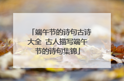 端午节的诗句古诗大全 古人描写端午节的诗句集锦