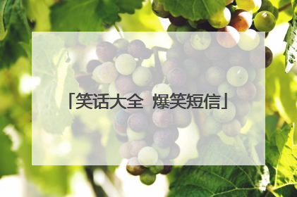 笑话大全 爆笑短信