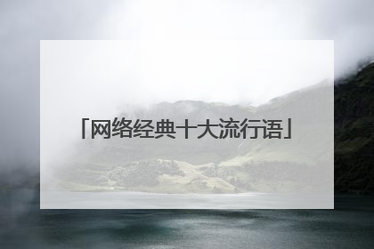 网络经典十大流行语