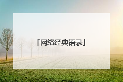 网络经典语录
