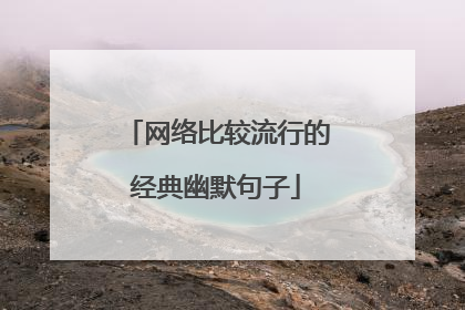 网络比较流行的经典幽默句子