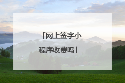 网上签字小程序收费吗