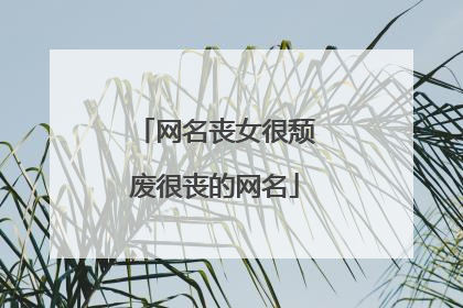 网名丧女很颓废很丧的网名