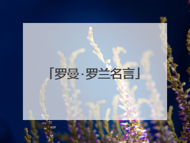 罗曼·罗兰名言