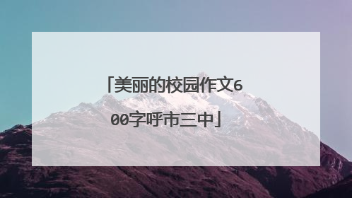 美丽的校园作文600字呼市三中