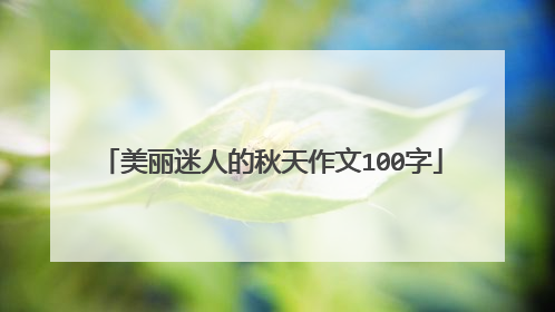 美丽迷人的秋天作文100字