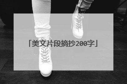 美文片段摘抄200字