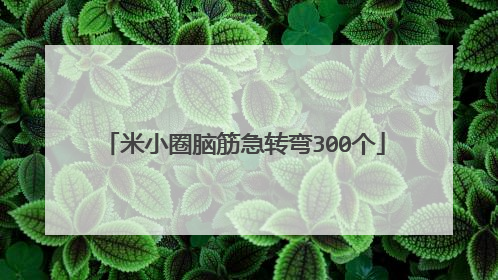 米小圈脑筋急转弯300个