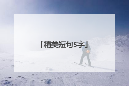 精美短句5字