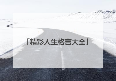 精彩人生格言大全