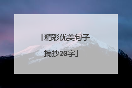 精彩优美句子摘抄20字
