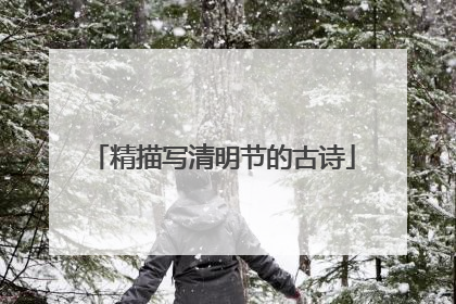 精描写清明节的古诗