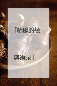 精辟的经典语录