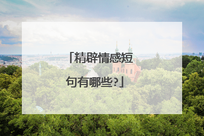 精辟情感短句有哪些?