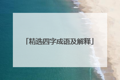 精选四字成语及解释