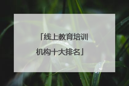 线上教育培训机构十大排名