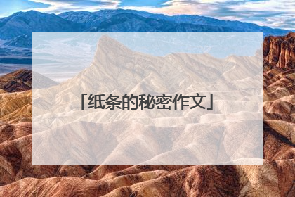 纸条的秘密作文
