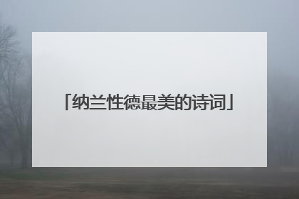 纳兰性德最美的诗词