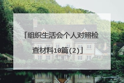 组织生活会个人对照检查材料10篇(2)