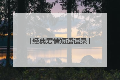 经典爱情短语语录
