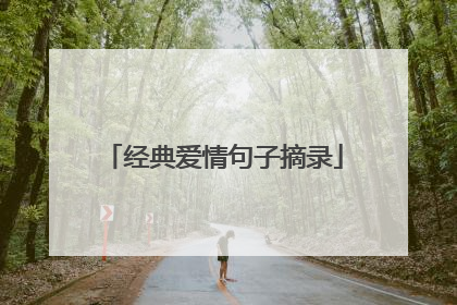 经典爱情句子摘录