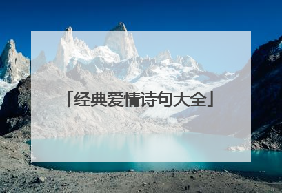 经典爱情诗句大全