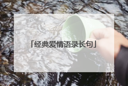 经典爱情语录长句