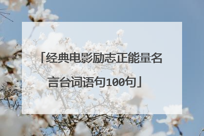 经典电影励志正能量名言台词语句100句