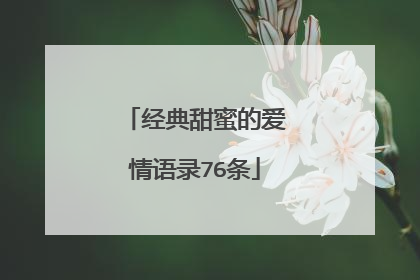 经典甜蜜的爱情语录76条
